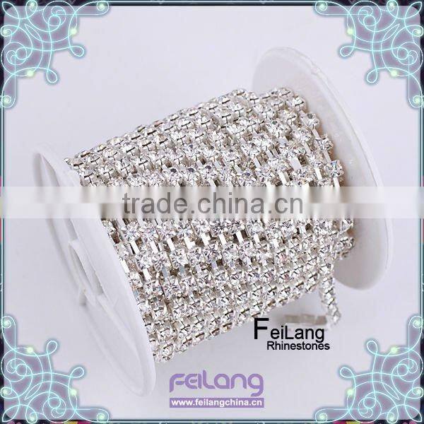 Crystal clear rhinestone cup chain