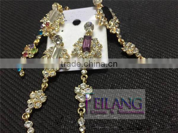 Fashion Square Diamond Long Section Of High-Grade Crystal Earrings