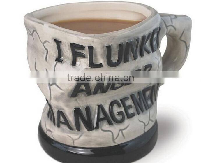 newest creative anger twist ceramic tea mug,unique promotional gift cup