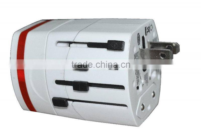 International universal travel plug adapter with dual usb charger