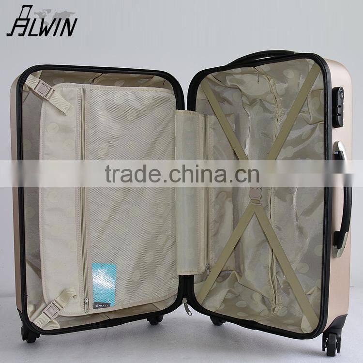 new mould gorgeous 360 degree rotation ABS hard trolley luggage case