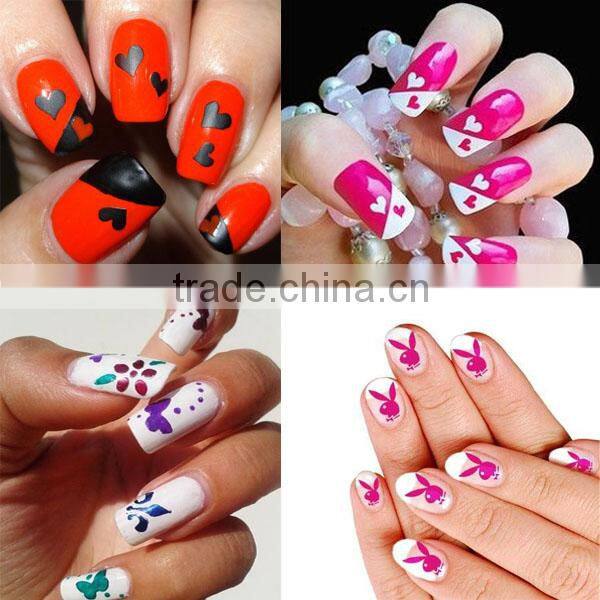 Wholesale DIY reusable hearts nail art stencil hollow out nail designed template