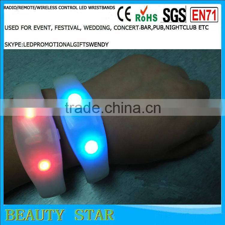 Hot selling led bracelet logo,customized led bracelet logo,radio/remote/wireless led bracelet logo for party,festival