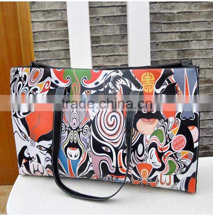 2015 Hot World style national wind Crown Figure landscape bag for woman Peking opera pattern shoulder bag with free shipping