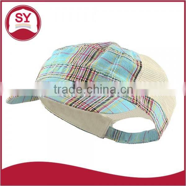 Army style curved bill embroidery patch trucker mesh cap