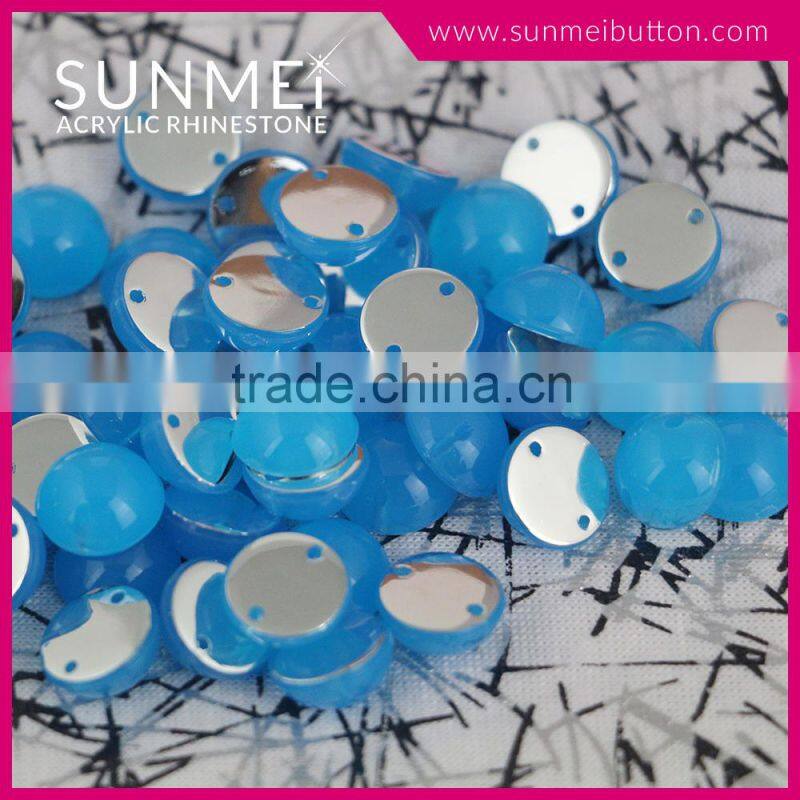 Simple Two Hole Round Shape Rhinestones Sewing Accessories for Clothing