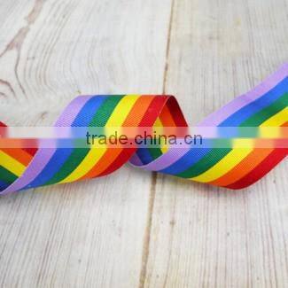 hot selling double face printed rainbow ribbon for decoration