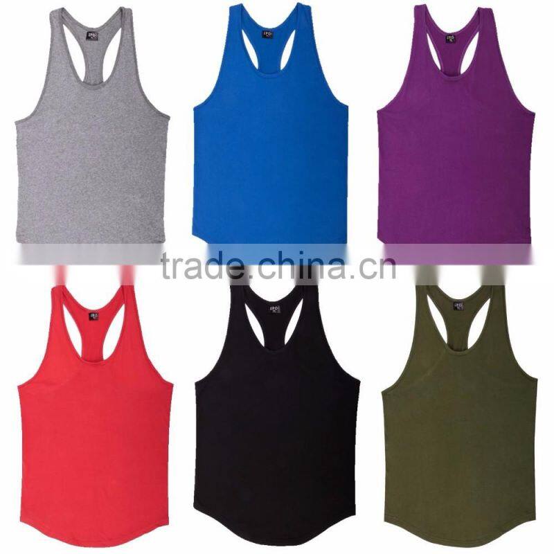 OEM 2016 latest black letter cotton men muscle gym singlets