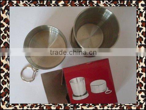 180ml Stainless steel folding drinking cup with 3 sections
