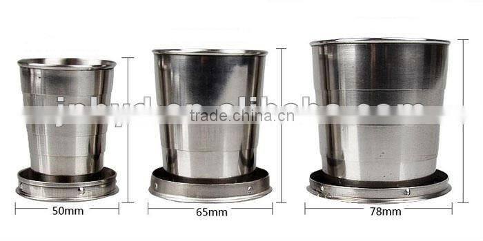 180ml Stainless steel folding drinking cup with 3 sections