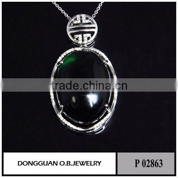 The newest brass jade pendant/factory price jewelry pendant