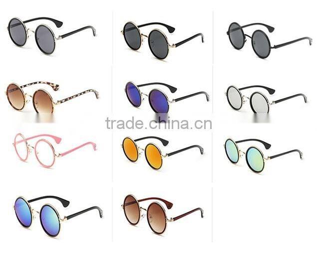 New arrival Colorful lens UV400 round frame metal sunglass