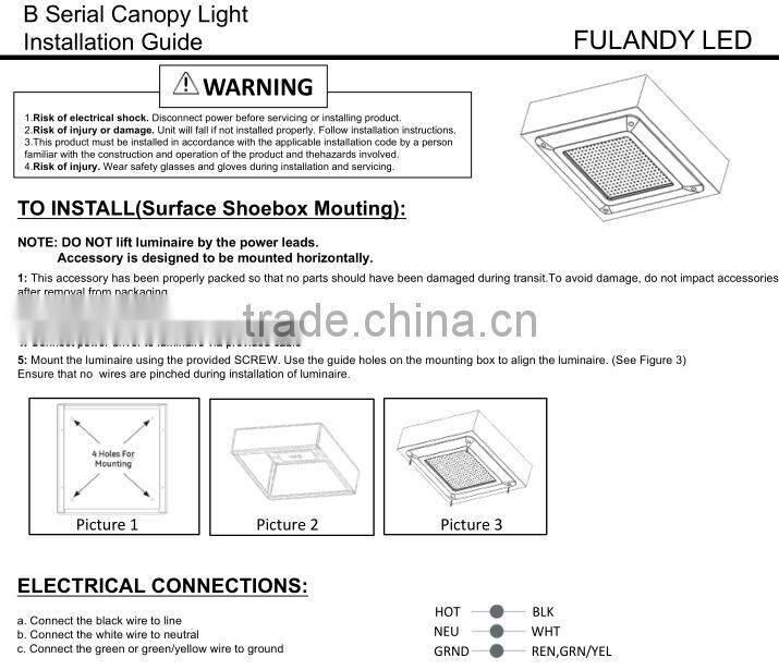 Shenzhen LED 180w 150w 120w 100w led canopy light ul