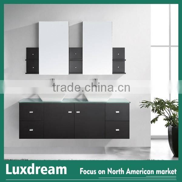 Grey 60" european wall mount bathroom vanity cabinet