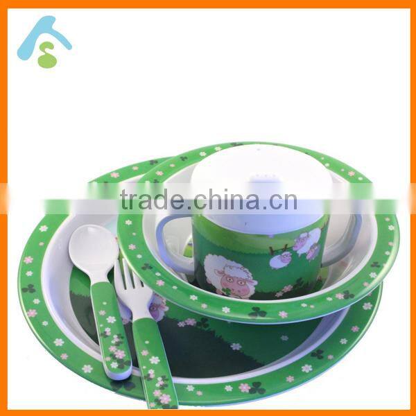 Very Popular Pruduct in Europe melamine plastic children dinnerware set for sale