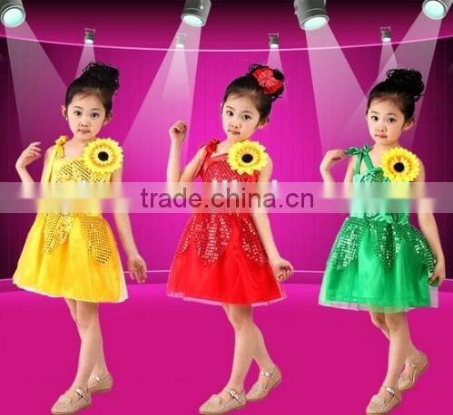 Candy Color 3 Colors Dress Cute Back With Zipper Sun Flower Dress