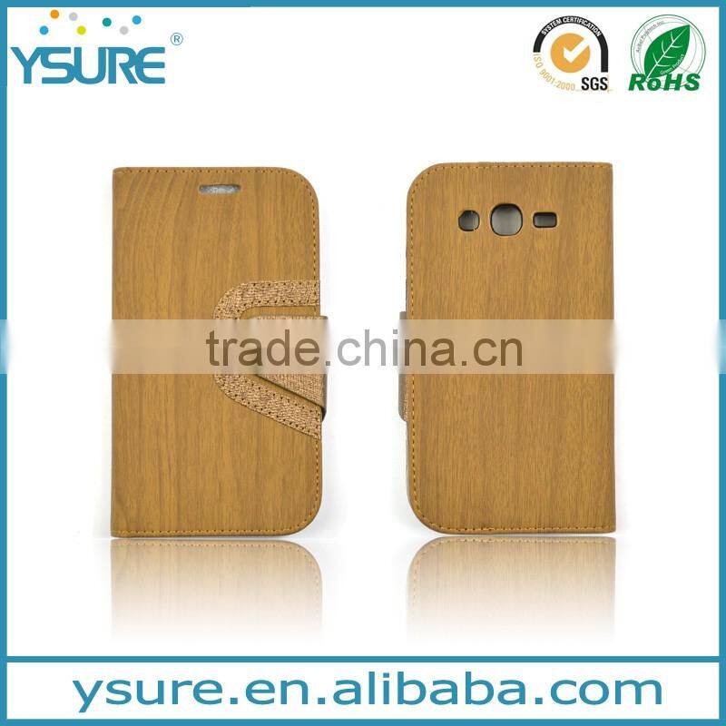 2016 Hot Sales PU Leather Case for iphone6 by Wooden Lines Grain and Suitable for Business Man with Card Slots and Big Magnet