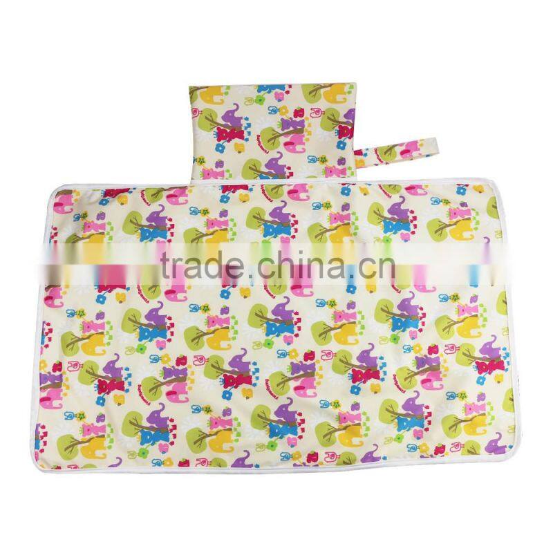 2016 new design printed pul with fleece baby changing mat