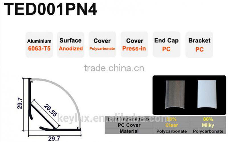 LED Aluminum Profile for Corner and Pendant Light with Suspension Wire