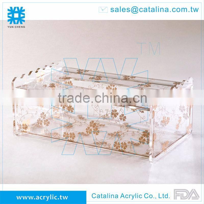 Hand made Line design acrylic Hotel Bathroom Waste Bin