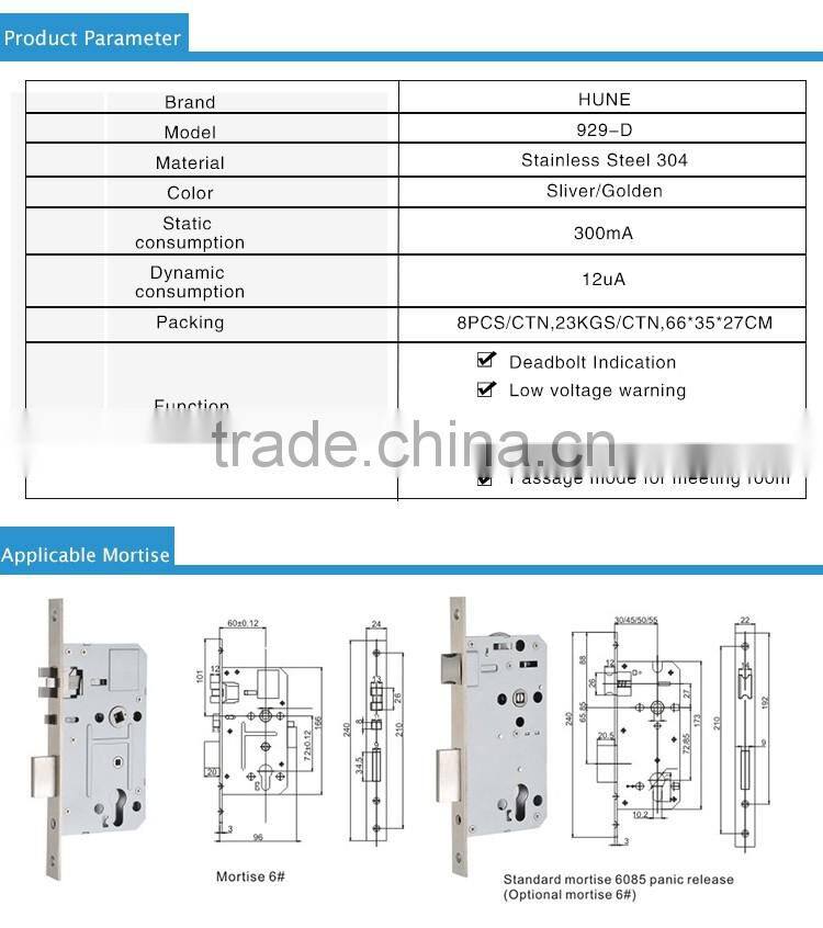 best price stainless steel 304 electronic hotel lock with free software
