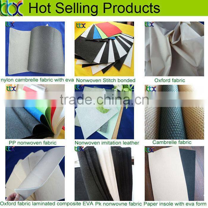 Jinjiang Manufacturer PU coated polyester oxford cloth composited with sponge and pp nonwoven fabric for bags making
