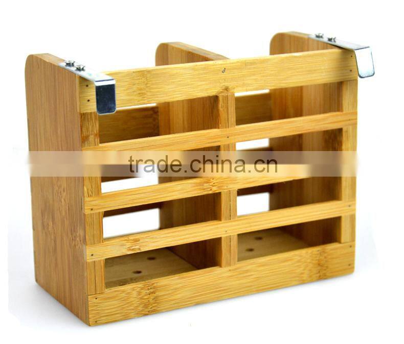 BH005/Natural bamboo flatware holder cutlery basket utensil drying rack cutlery rack for kitchen dinnerware draining rack