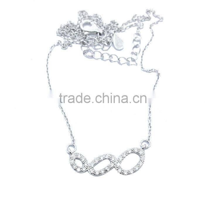 Low price rhdium plating 925 silver charm necklace 2015