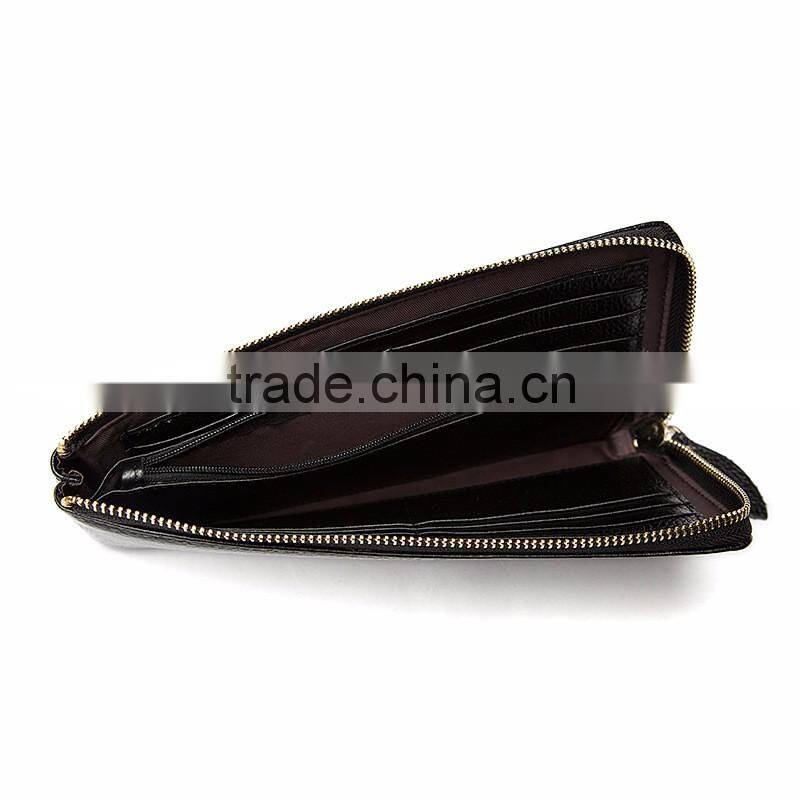 Boshiho new design Lichee Genuine Leather men's wallet long wallet clutch