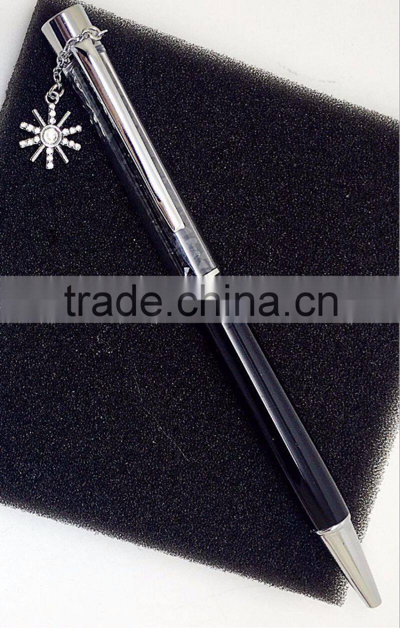 Beautiful crystal ball pens with sun flower pendant for Christmas gifts or wedding gifts