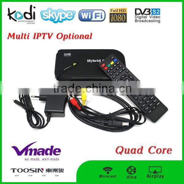 factory direct best price DVB S2 Android TV BOX Hybrid OTT satellite android smart tv receiver