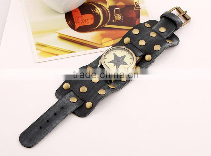 2015 Vintage handmade men's leather watch bracelet