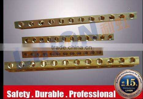 Safe metal din rail inside electrical waterproof distribution board with light