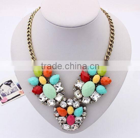 Fashion Resin Acrylic Choker Vintage Pendant Statement Necklace Women Necklaces & Pendants Fashion Necklaces for Women 2014