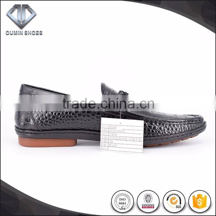 Goodyear driving shoes Injection molding high level genuine leather men shoes The crocodile grain black color
