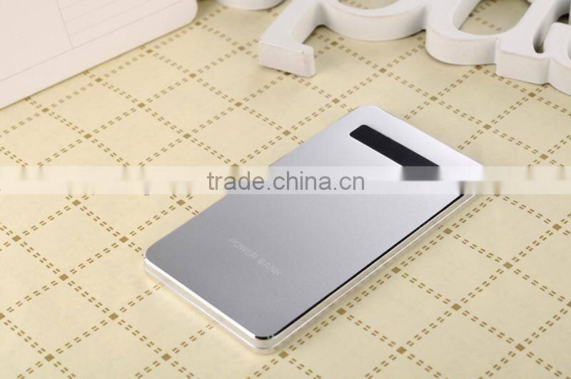 super thin fashionable credit card metal litium ion 4000mah power bank for iPhone, Samsung, iPad charger