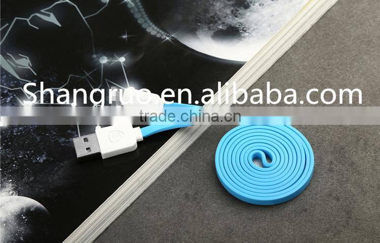 hot sale flat colorful noodle USB charging cable 8pin data cable