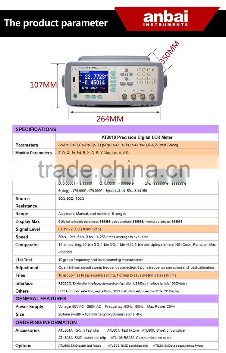 AT2818 High Precision Digital LCR Meter Components Testing Instruments