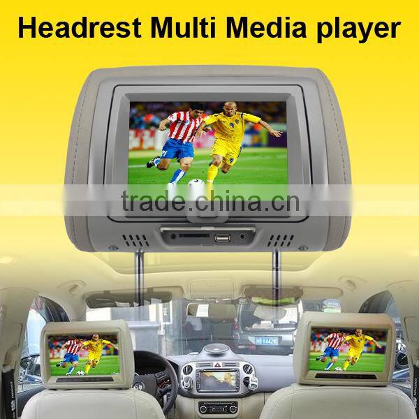 Black, Gray, Beige Color and Universal Car Use 7" inch Headrest DVD Player Support GPS