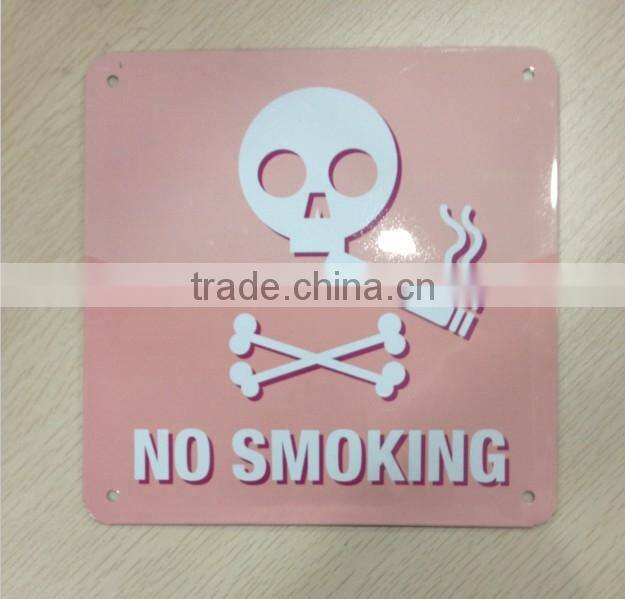 custom no smoking curved metal tin sign
