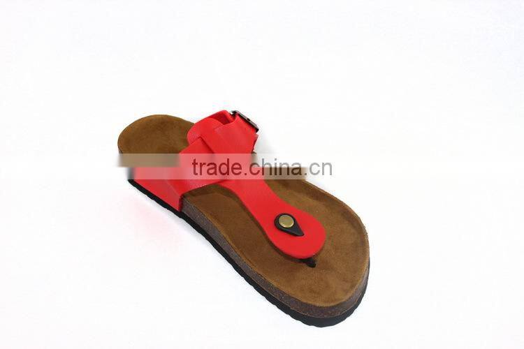 2015 red cork outsole wear-resisting lady flip flop sandal shoes