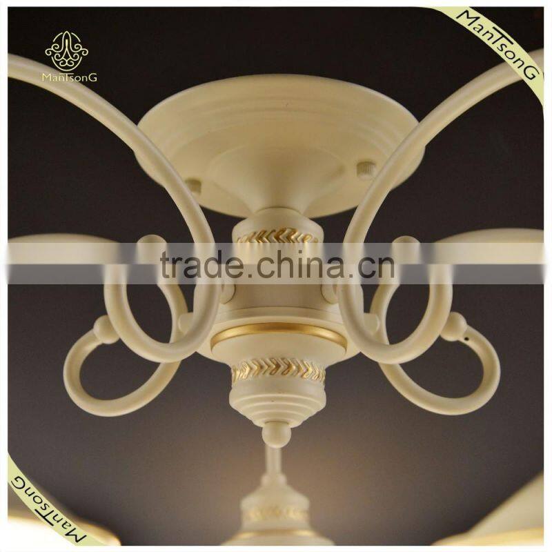 2016 Hot Sale E27 Lights Iron Body Material Ceiling Lamp with Glass Shade, Living Room Light Fixture