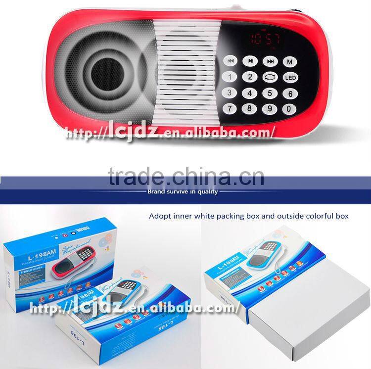 L-198AM portable mini MP3 player FM AM radio speaker
