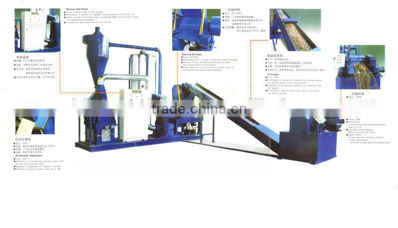 7 years no complaint Copper Wire and Cable Separator Production Line/YY-600# waste cable wire recycling machine get copper and p