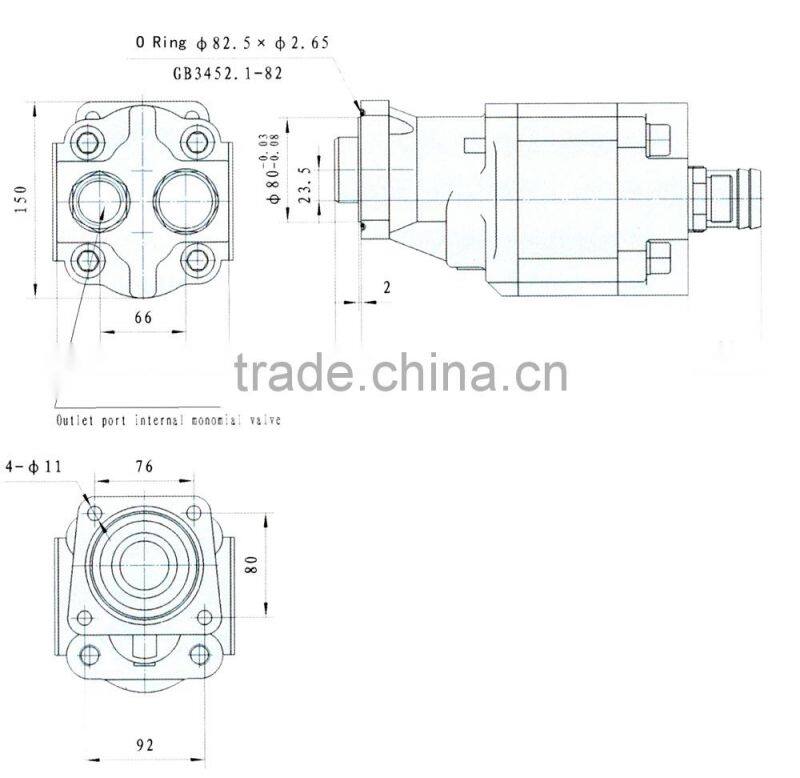 Cast iron PTO Gear Pump Quick Connection KCBFH serie for dumping truck