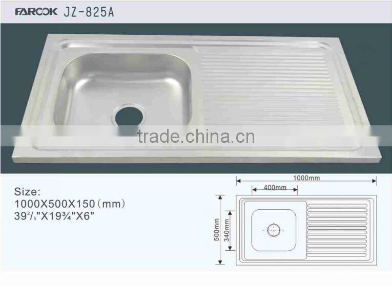 100*50CM new type cheap stainless steel kitchen sink with one hole