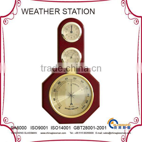 indoor multifunction weather station YG1613 with wood base
