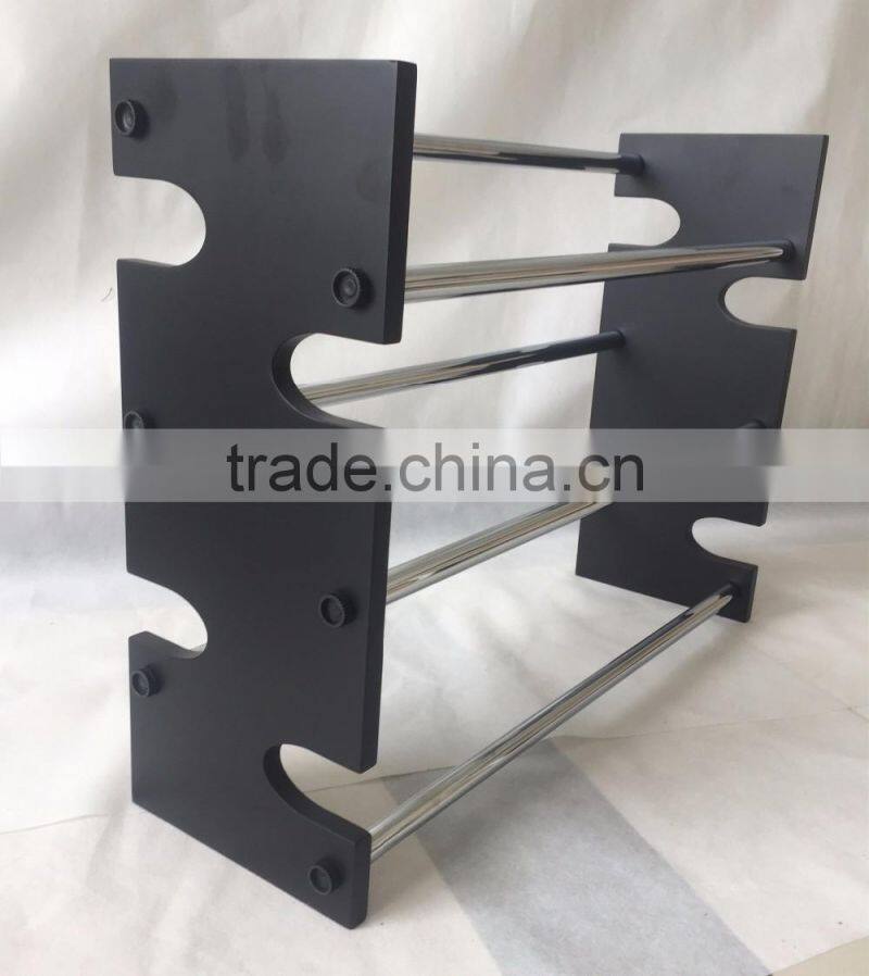 Expandable 4 Tier Free Standing Shoe Rack Stainless Steel Wood Closets