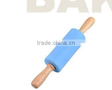 CY133 wooden handle colorful silicone rubber rolling pins Kitchen bakeware tools