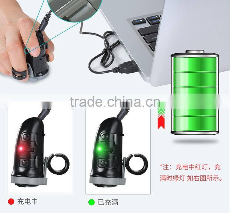 360 Degree Wireless 2.4G Bluetooth 3D Finger Mouse, Rechargeable 1600DPI Wireless Ring Mouse